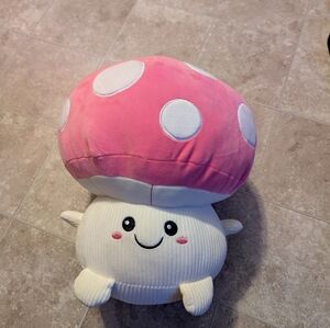 Rare Mushroom/Toad Stool Pink Soft Large Plushy Plush 14'' Smoochy Pals EUC